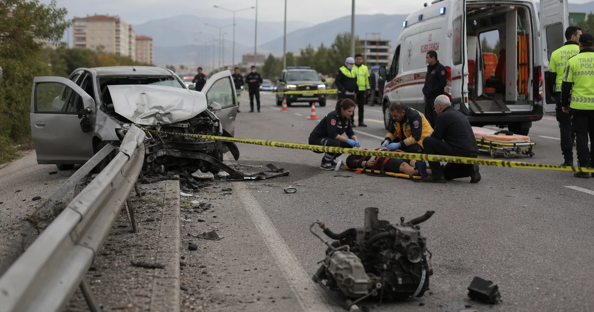 Bursa'da Feci Kaza: Otomobil Motoru Metrelerce Uzağa Fırladı - Son Bir Dakika