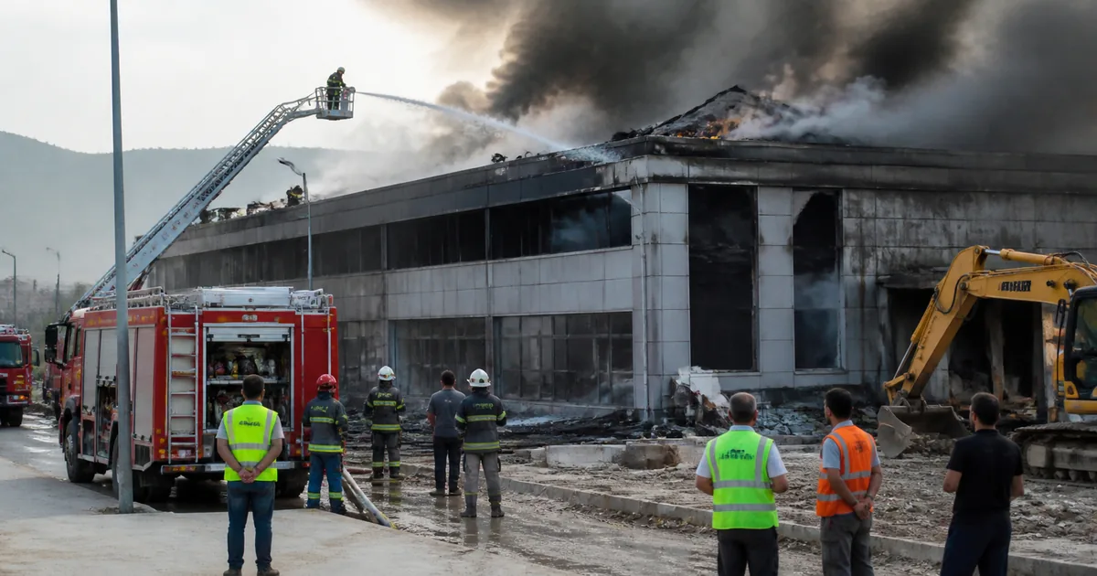 Bursa İnegöl'de mobilya fabrikasında yangın: Yemekhane kül oldu