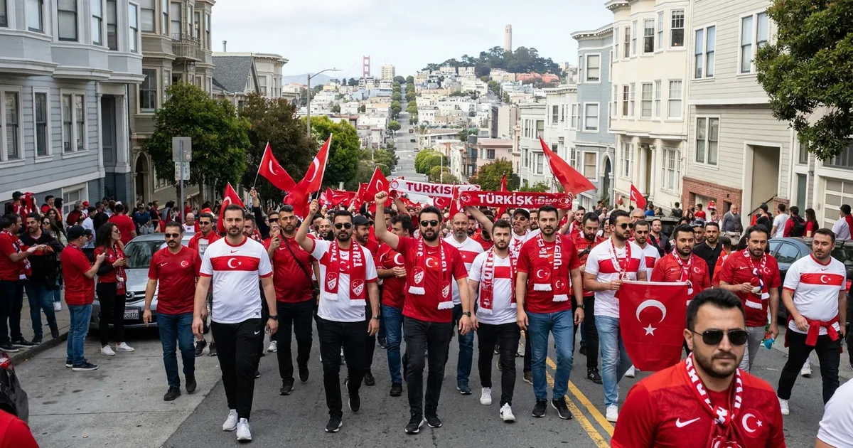 A Milli Takım Coşkusu San Francisco'da Türk Yürüyüşüyle Yükseldi - Son Bir Dakika