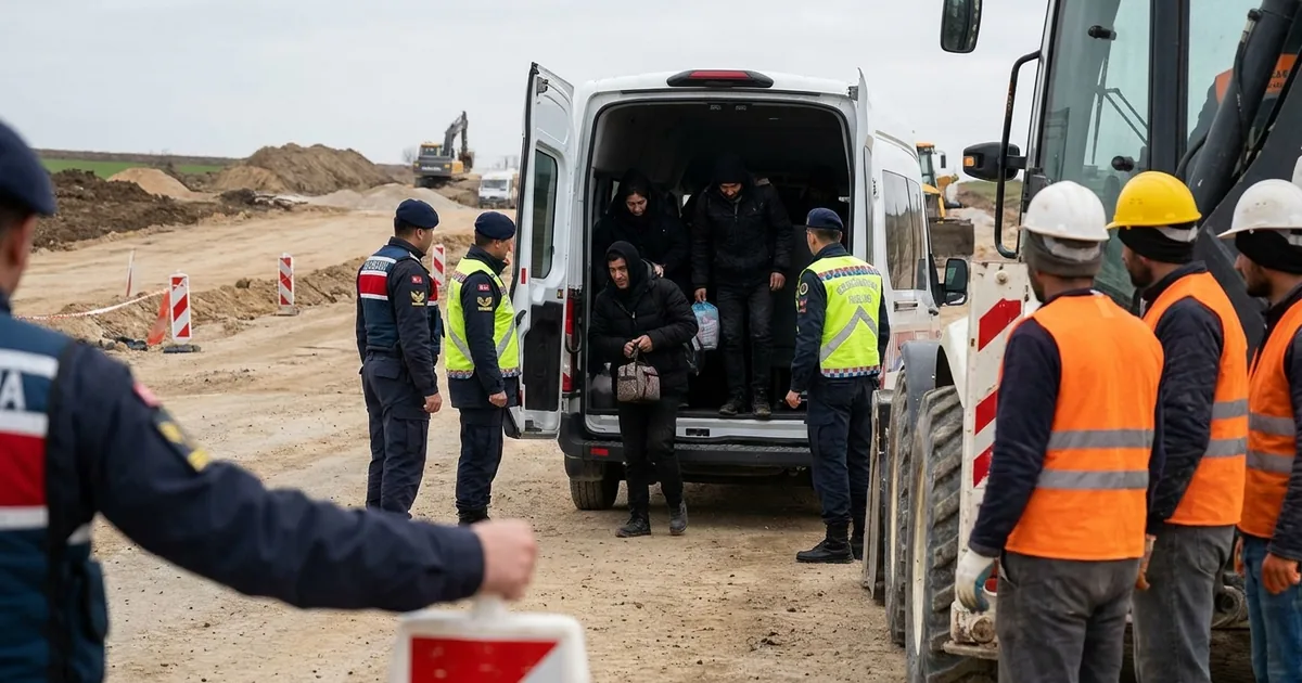 Uzunköprü'de hafif ticari araçta 15 düzensiz göçmen bulundu