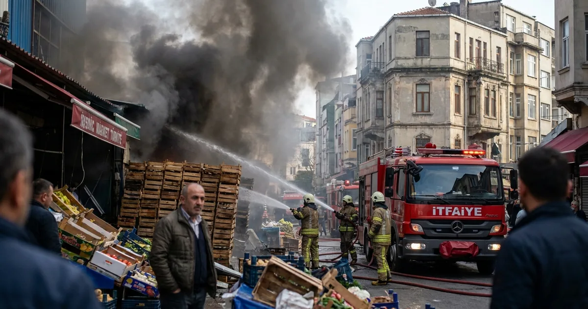 Sebze halindeki yangın ekiplerce söndürülen son dakika - Son Bir Dakika