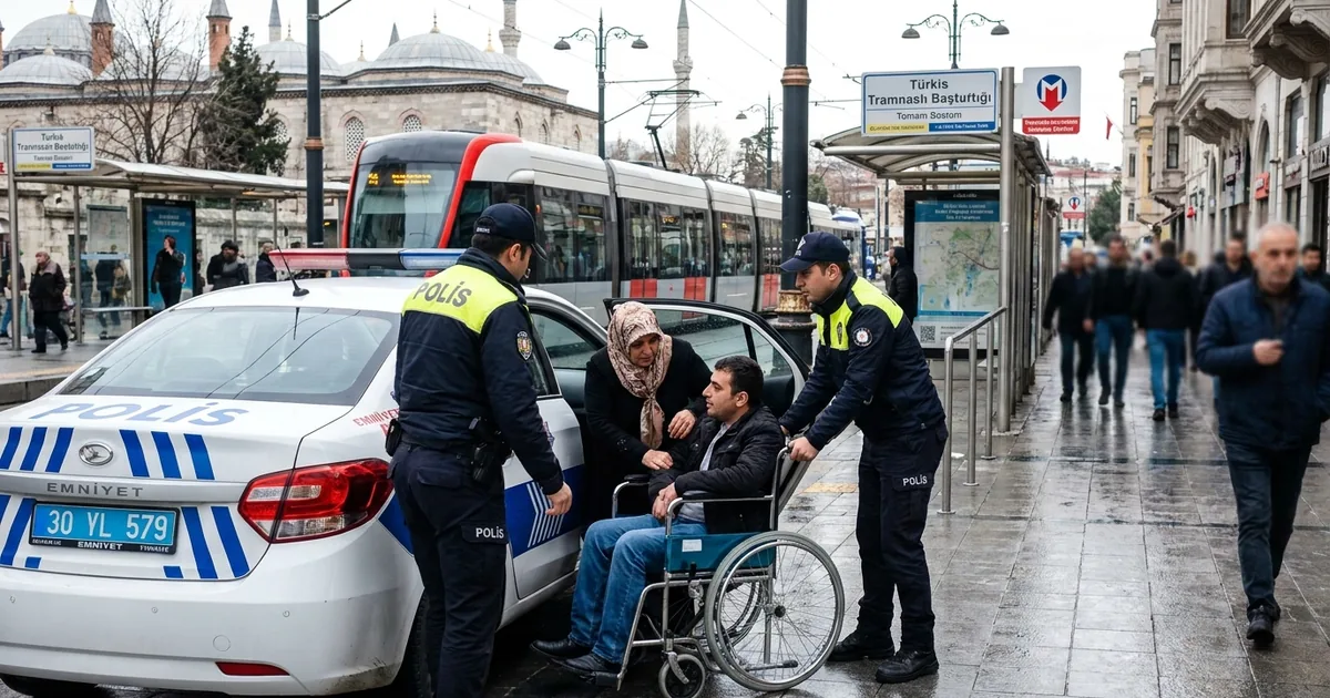 Tramvay durağında mahsur kalan anneye emniyetten destek - Son Bir Dakika