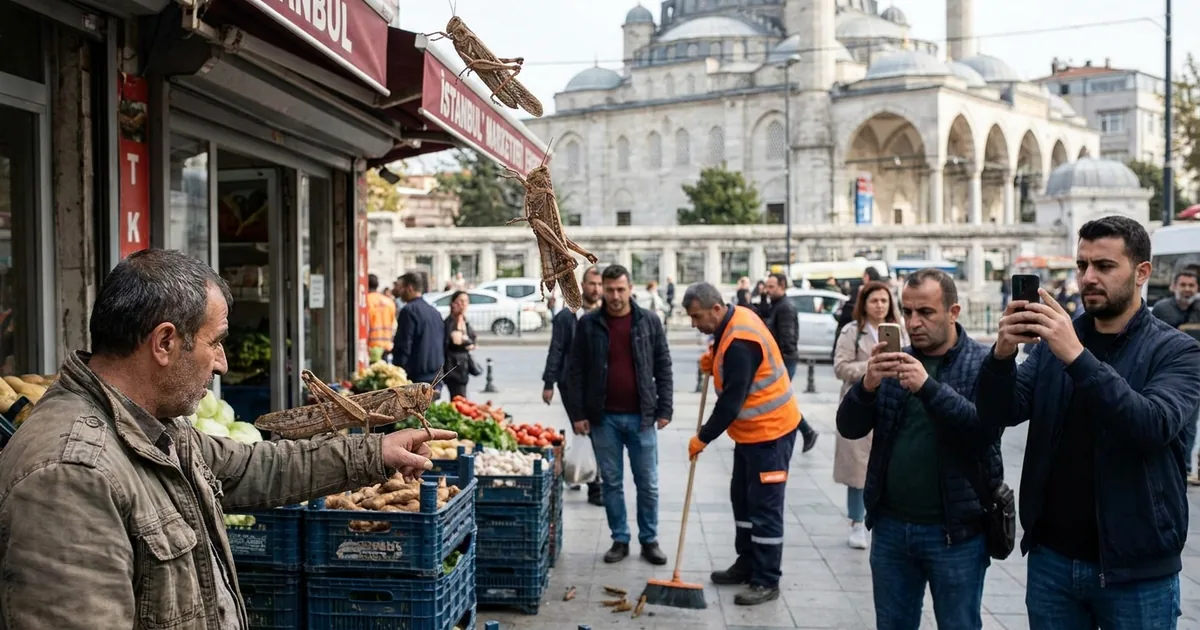 Balkanlar'dan gelen dev çekirgeler Marmara'ya yayıldı