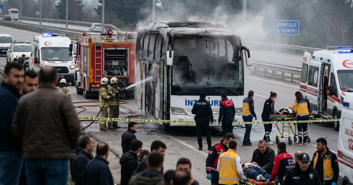 Denizli'de Otobüs Yangını Faciası: 1 Bebek Hayatını Kaybetti