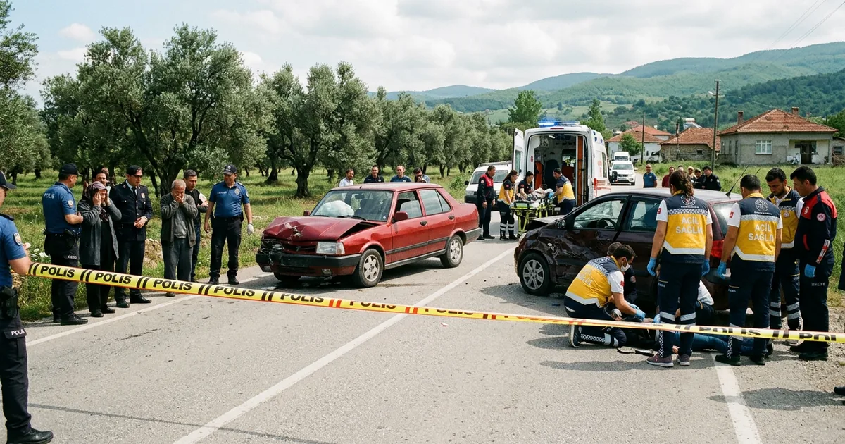 Bursa İznik'te iki otomobil çarpıştı: 2 ölü, 6 yaralı