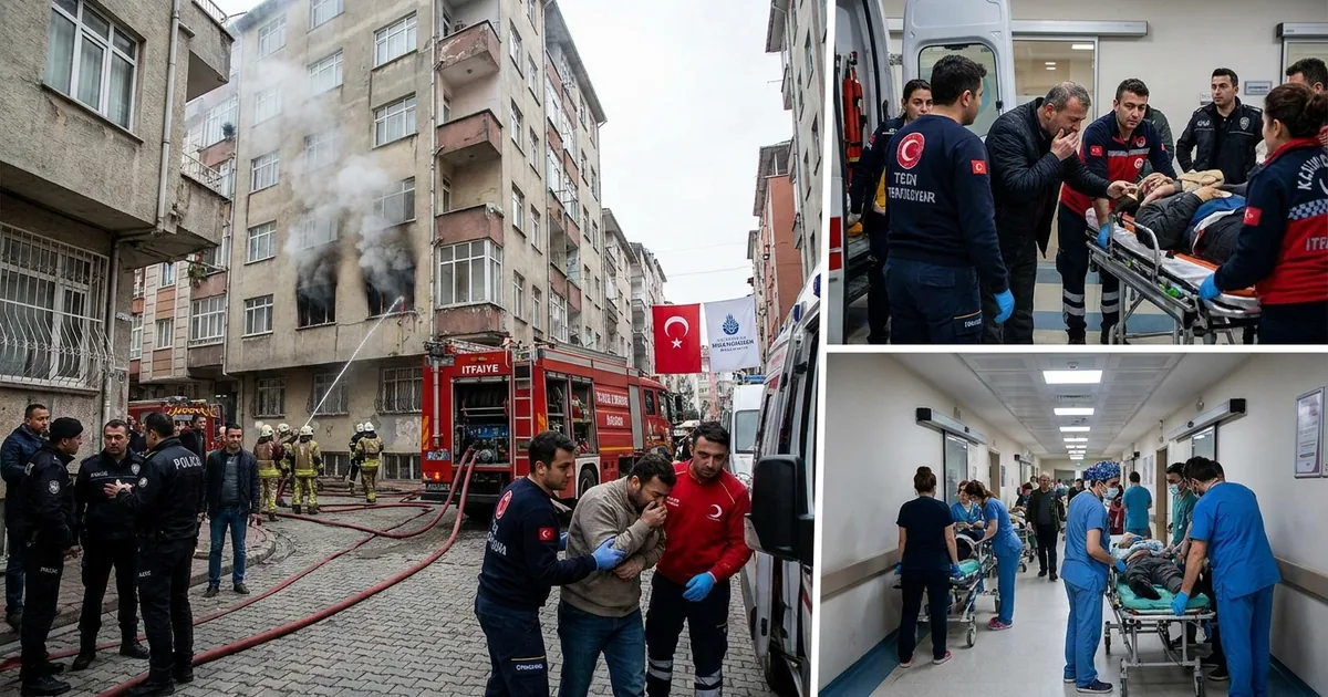 Aydın Umurlu'da 9 katlı binada yangın çıktı: 5 yaralı var