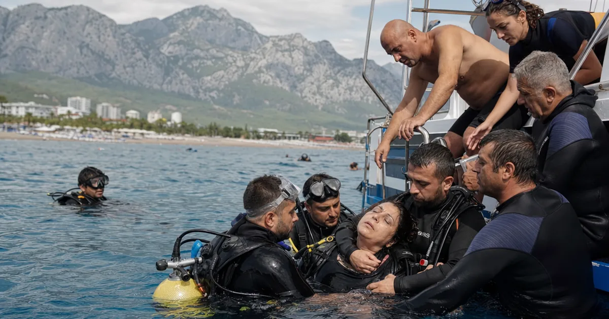 Konyaaltı'nda dalış faciası: Yüzme bilmeyen kadın suda can verdi