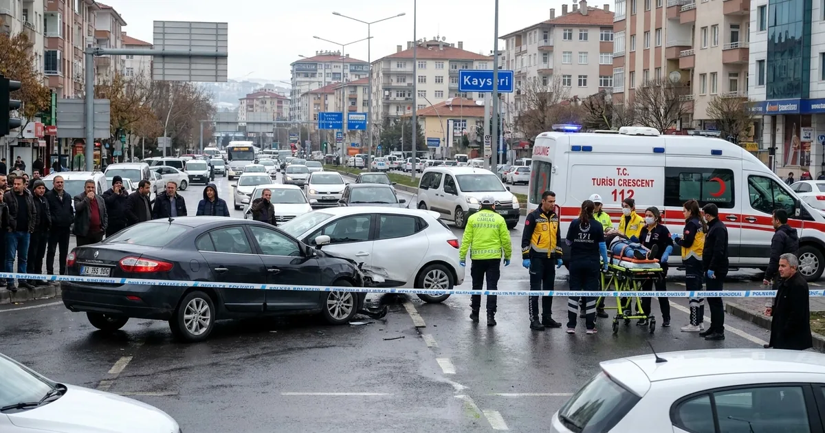 Kayseri'de kavşakta çarpışan araçlarda 2 kişi yaralandı - Son Bir Dakika