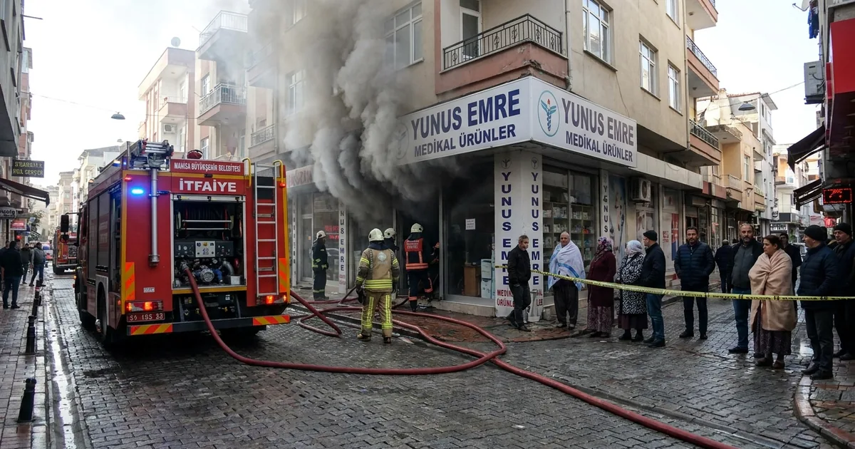 Manisa'da iş yerinde yangın: Ekipler hızla müdahale etti