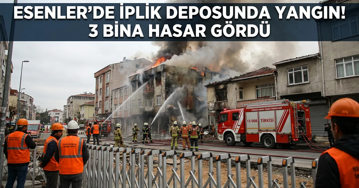 Esenler'de İplik Deposunda Yangın! 3 Bina Hasar Gördü