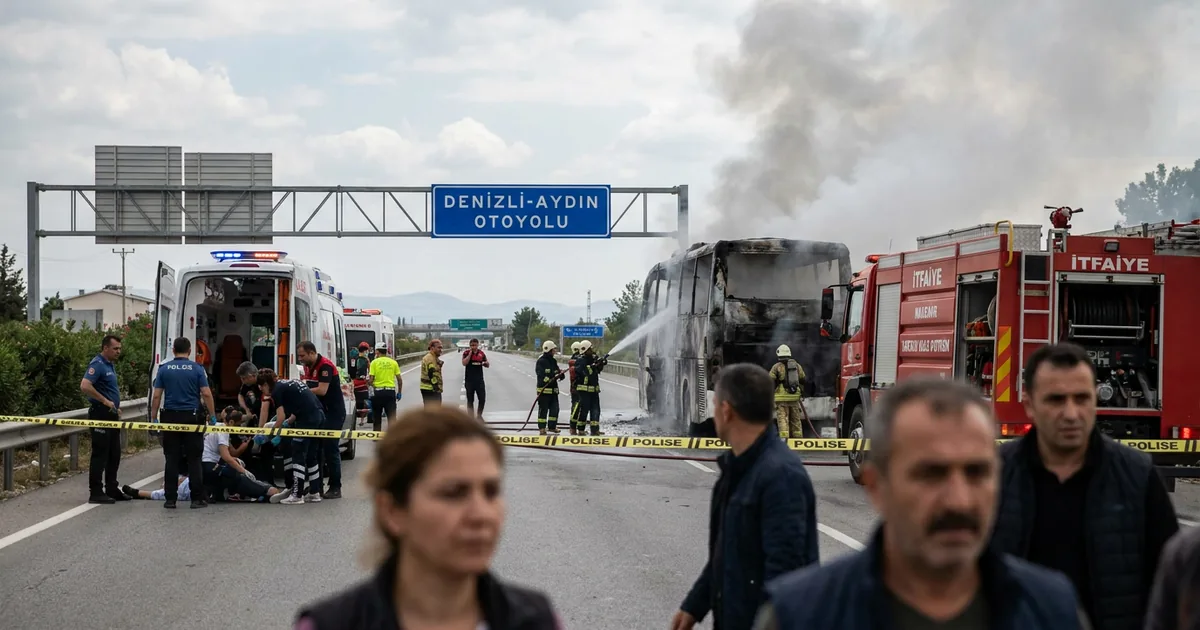 Denizli-Aydın Otoyolu'nda Otobüs Yangını: 7 Can Kaybı