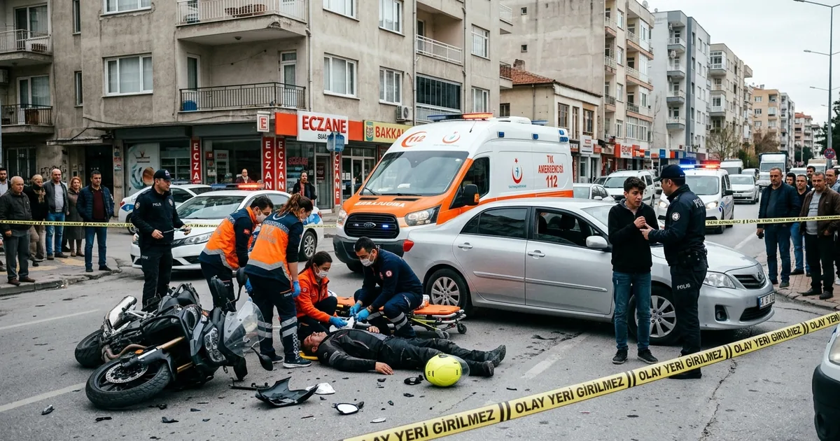 İzmir’de 15 yaşındaki sürücünün çarptığı motosikletli ağır yaralandı