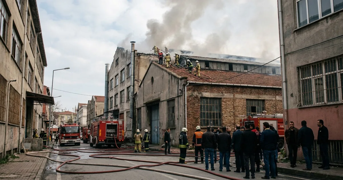 İnegöl Organize Sanayi Bölgesi'nde fabrika yangını
