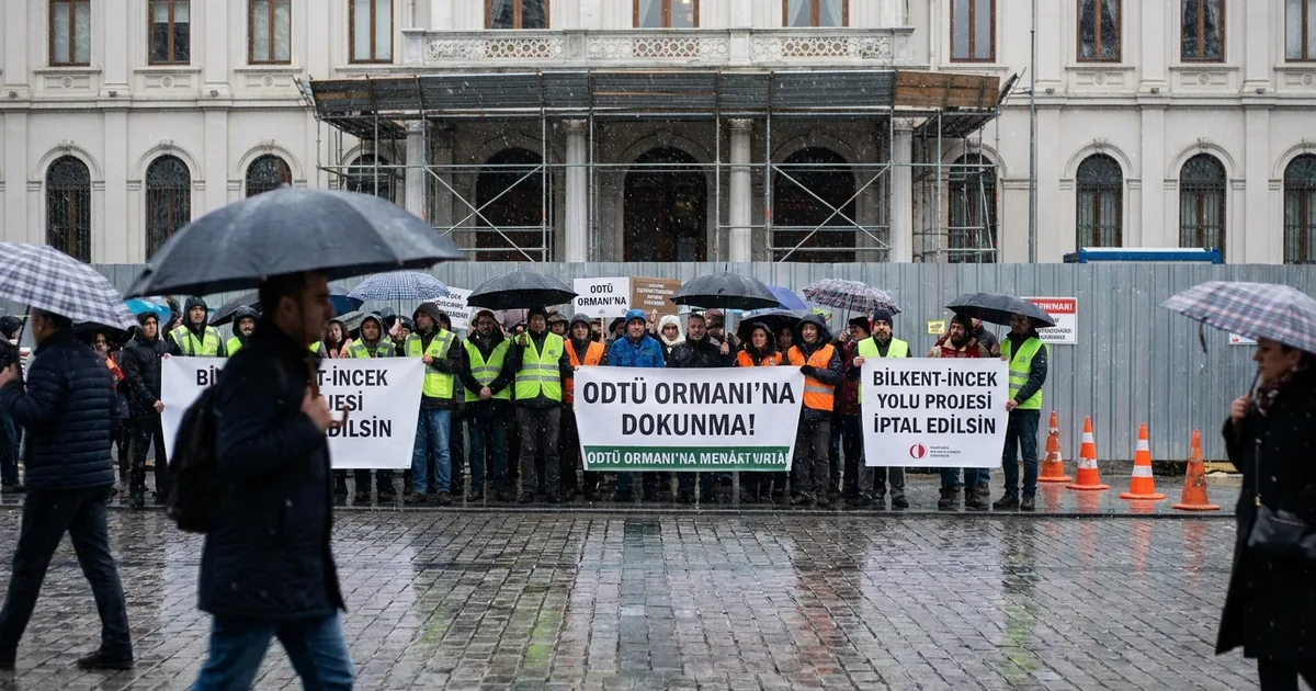 Şehir Plancıları Odası'ndan Bilkent-İncek yolu eylemi - Son Bir Dakika