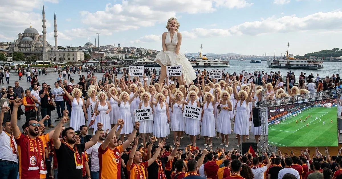 Marilyn Monroe heykeli önünde rekor denemesi: İşte o anlar