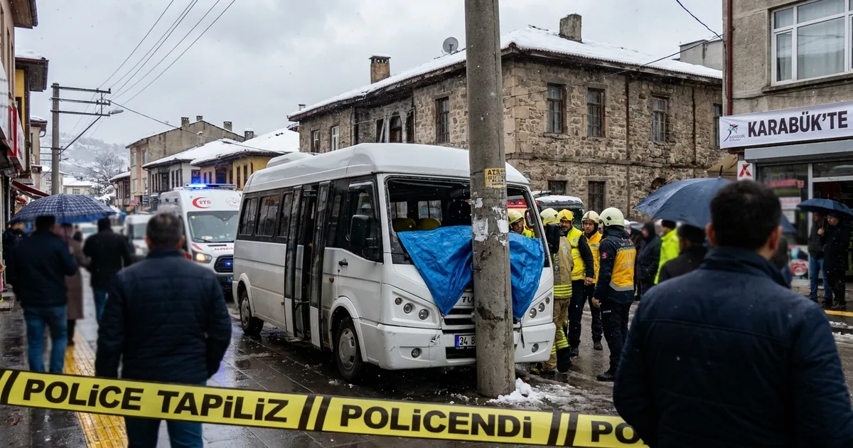 Karabük'te tekstil işçilerini taşıyan servis kaza yaptı