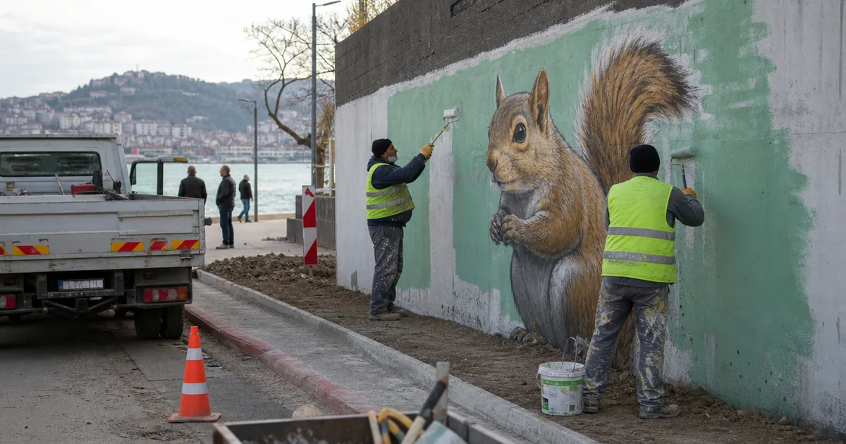 Ordu'da Sanat Skandalı: Küskün Panda'ya Sincap Çizdiler!