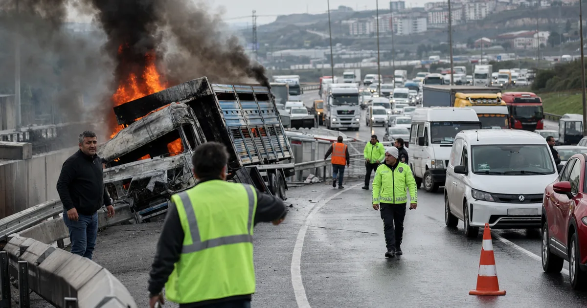 Çekmeköy'de Kurbanlık Taşıyan Tır Alevlere Teslim Oldu - Son Bir Dakika