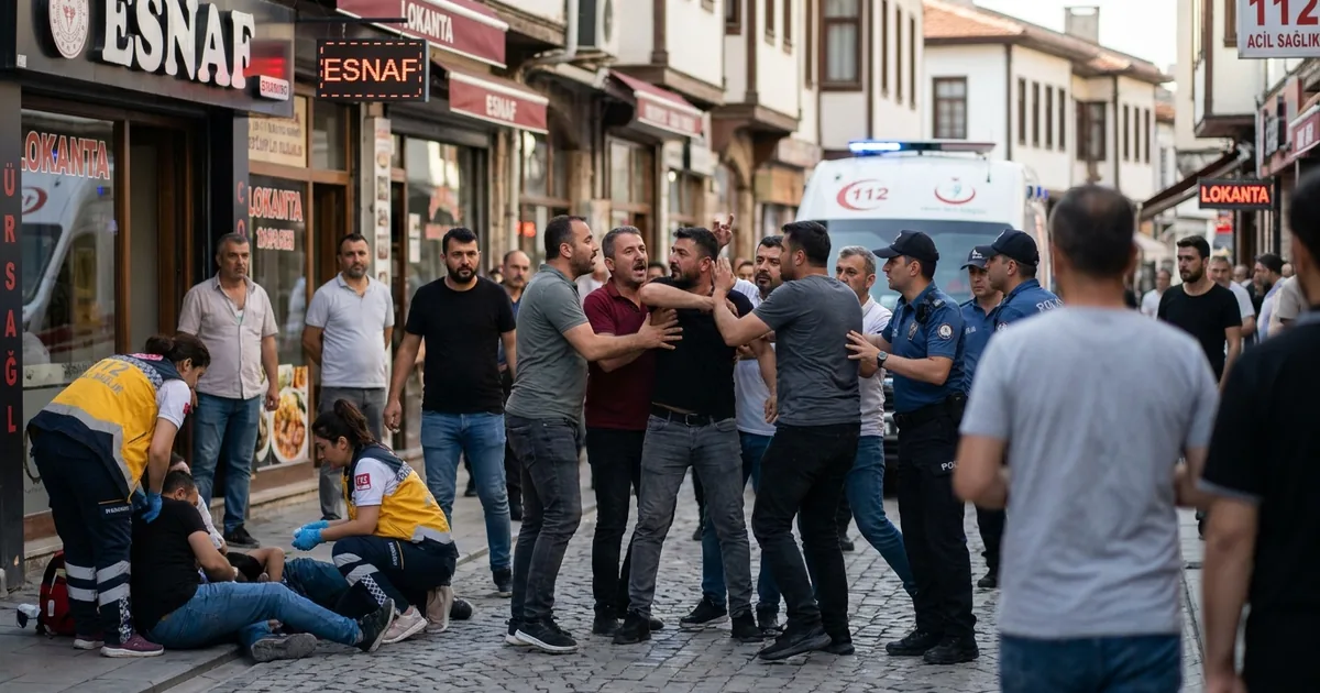 Uşak'ta esnaf iki aile birbirine girdi: 13 kişi yaralandı