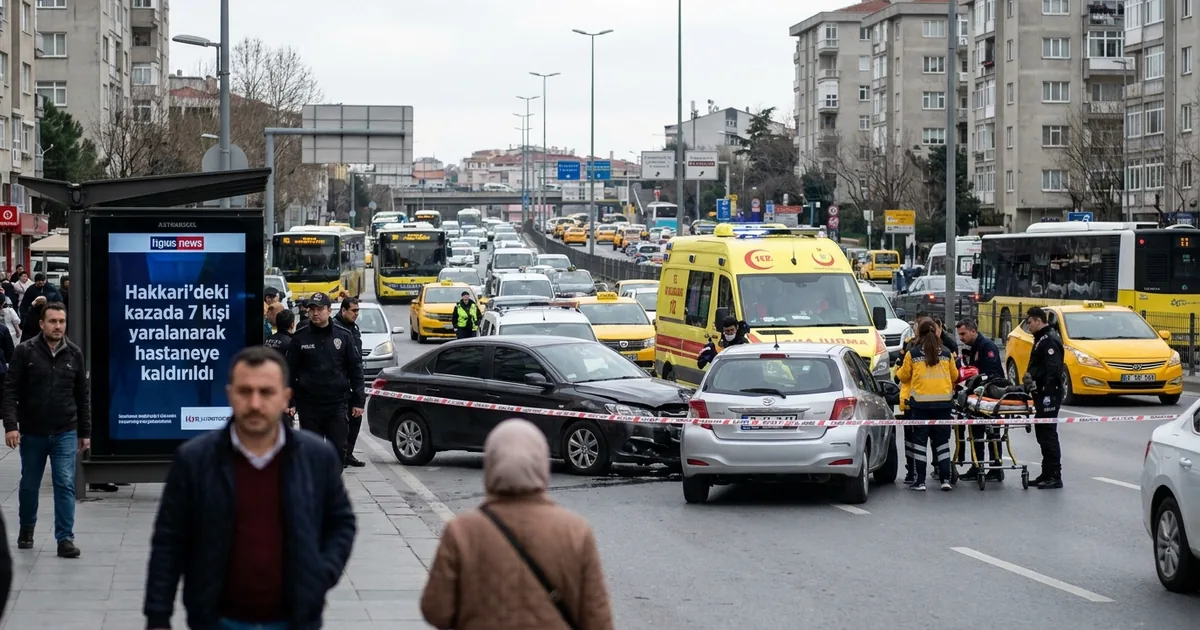 Hakkari'deki kazada 7 kişi yaralanarak hastaneye kaldırıldı