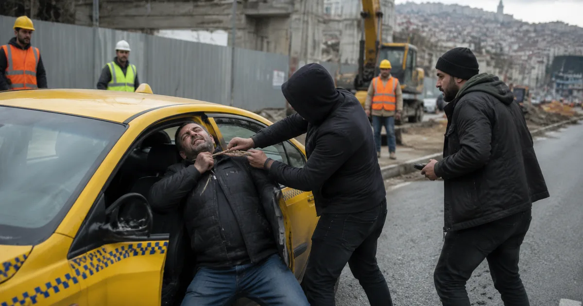 Eyüpsultan'da taksici Gökhan A.'ya ip tuzaklı gasp şoku