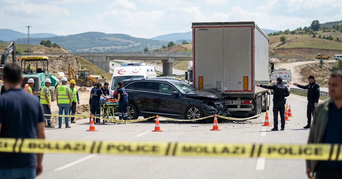 Bolu'da lüks SUV park halindeki tıra çarptı: 1 yaralı