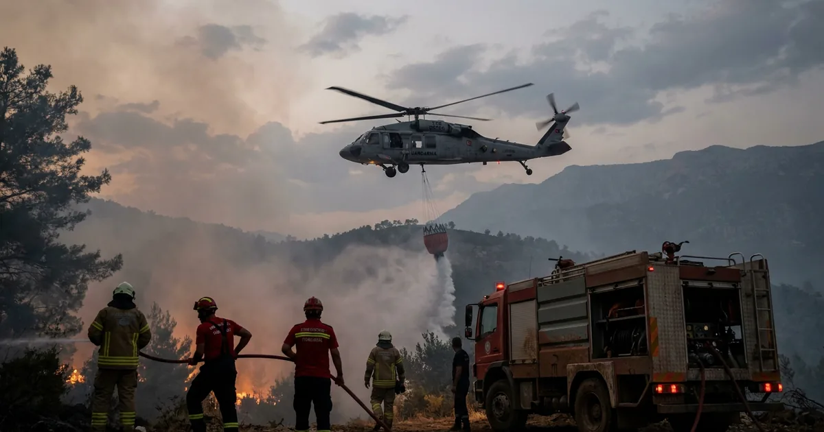 2,5 ton su taşıyan yerli helikopter Fethiye'de görevde