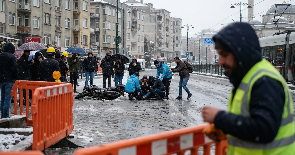 Sivas Bulvarı'nda motosiklet çocuğa çarptı: 3 yaralı