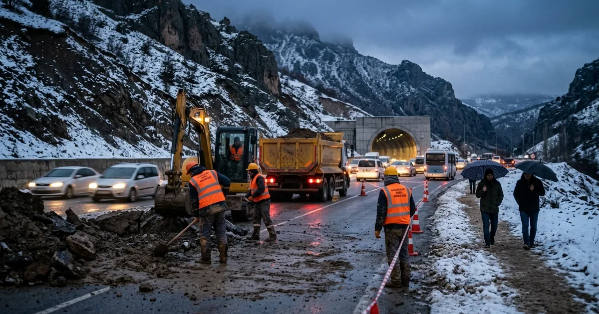Karayolları ekipleri çalıştı, Erzincان-Sivas yolu açıldı