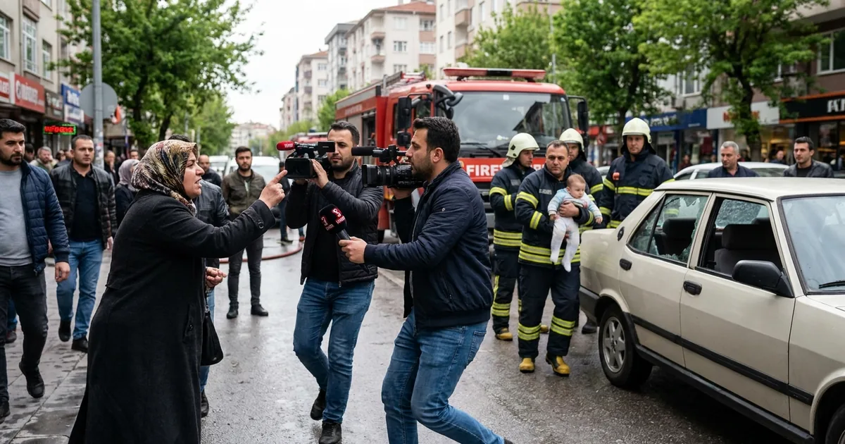 Kayseri’de 10 aylık bebeğini arabada unutan anne gazetecilere saldırdı