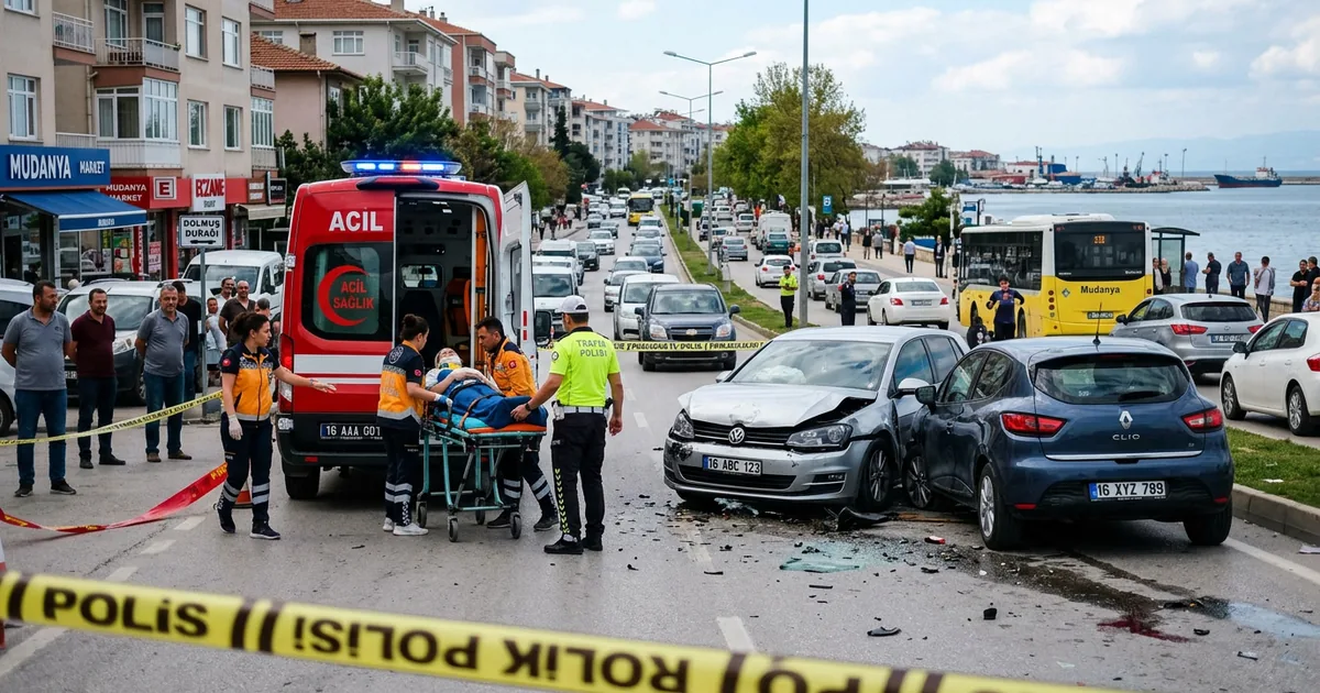 Bursa Mudanya'da trafik kazası: 4 kişi hastaneye kaldırıldı
