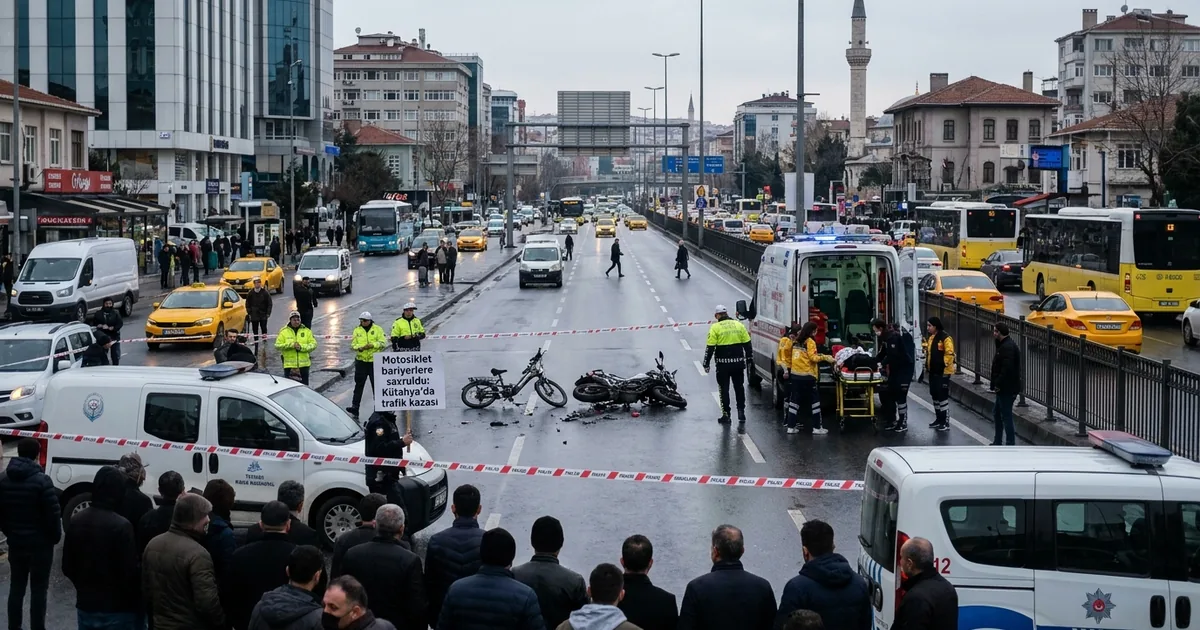 Motosiklet bariyerlere savruldu: Kütahya'da trafik kazası - Son Bir Dakika