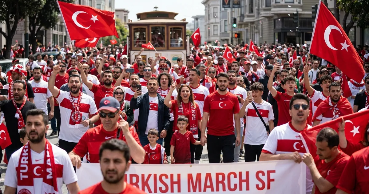 San Francisco Caddeleri Kırmızı-Beyaza Büründü: Türk Yürüyüşü - Son Bir Dakika