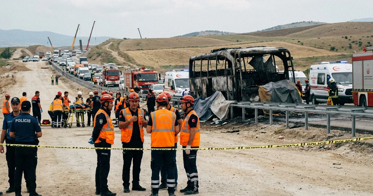 Denizli'de Feci Kaza: Otobüs Alev Aldı, 8 Ölü, 33 Yaralı