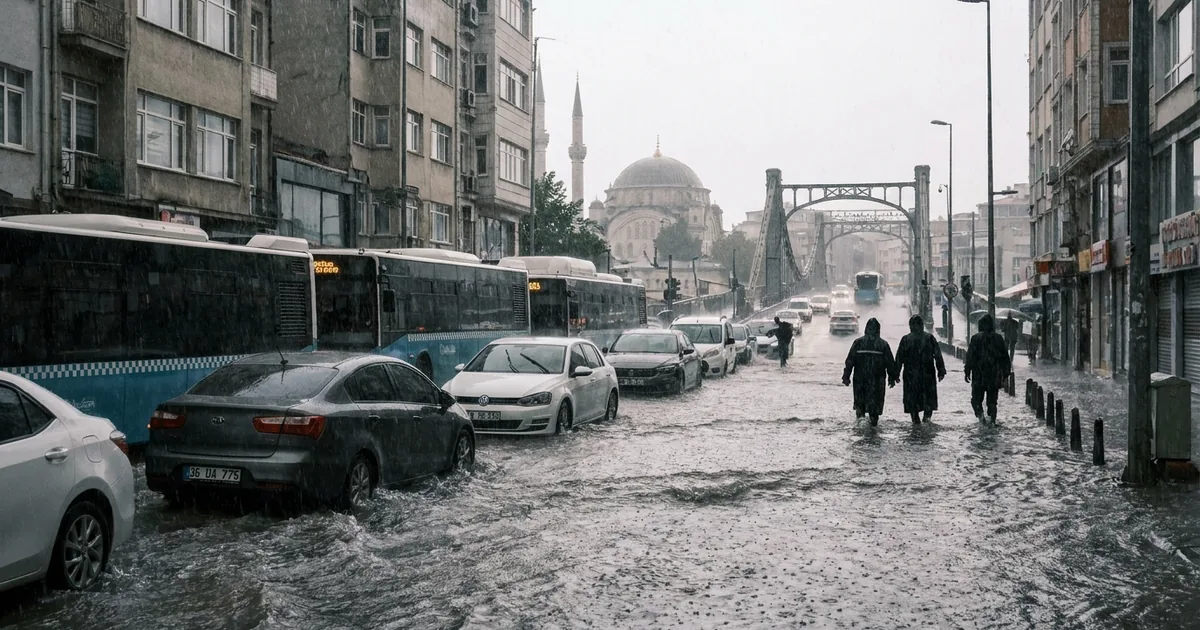 İstanbul'da sağanak hayatı felç etti: Yollar göle döndü - Son Bir Dakika