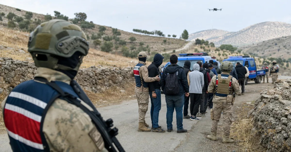 Hatay'da Drone ile 42 Düzensiz Göçmen Yakalandı: 2 Gözaltı