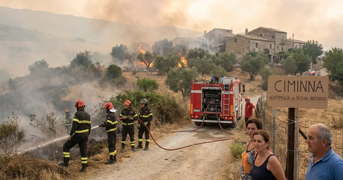Sicilya'da sıcaklık 40 dereceyi aşınca yangınlar çıktı
