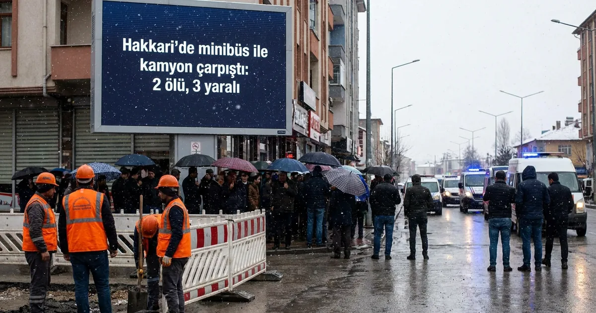 Hakkari’de minibüs ile kamyon çarpıştı: 2 ölü, 3 yaralı