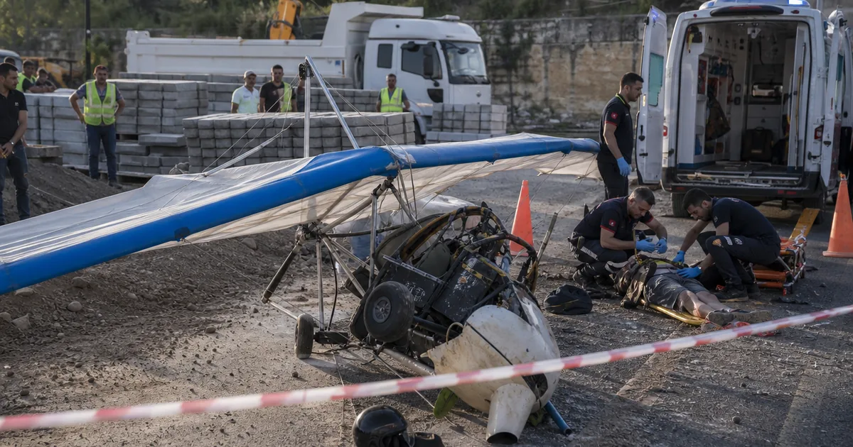Turistik uçuş faciayla bitti: Nevşehir'de microlight kazası