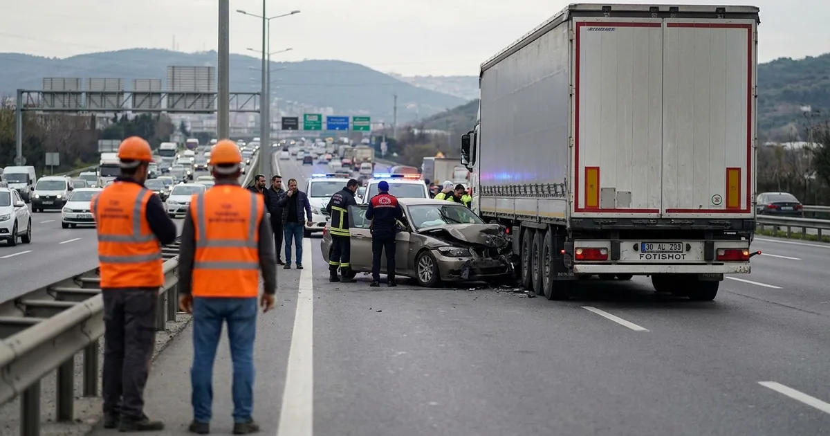 Emniyet Şeridindeki Tıra Çarpan Otomobilde 2 Can Kaybı