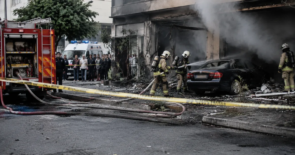 Şişli Esentepe'de Kontrolden Çıkan Otomobil İş Yerine Daldı