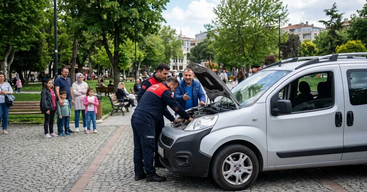 Park halindeki aracına yılan giren sürücünün o anları kamerada - Son Bir Dakika